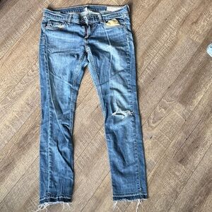 rag & bone Light Blue Distressed Skinny Jeans